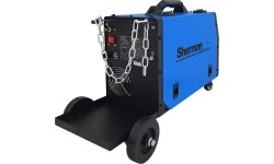 Inverter welder DUALMIG 210 S4 with wheels and cylinder shelf