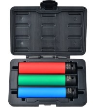 1/2" Dr. Deep impact wheel nut socket set 3pcs L150mm