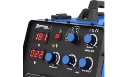 Inverterinis suvirinimo aparatas DUALMIG 210 S4 su ratukais ir lentyna dujų balionui