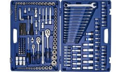 1/4" + 3/8" + 1/2" Galvučių ir raktų rinkinys 218vnt.