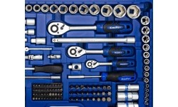 1/4" + 3/8" + 1/2" Galvučių ir raktų rinkinys 218vnt.
