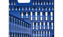 1/4" + 3/8" + 1/2" Galvučių ir raktų rinkinys 218vnt.