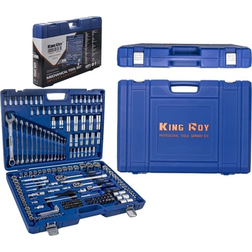1/4" + 3/8" + 1/2" Galvučių ir raktų rinkinys 218vnt.