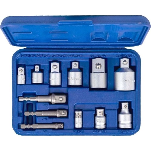 1/4" + 3/8" + 1/2" + 3/4" Adapterių rinkinys 12vnt.