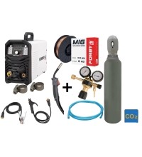 SUPER PASIŪLYMAS! Pusautomačio KOMPLEKTAS FORBY® MIG 210FX LED (sinerginis) + CO2 balionas 5l su priedais