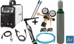 KOMPLEKTAS Suvirinimo aparatas FORBY® TIG 200MX AC/DC + Argono balionas 8l su priedais