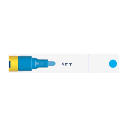 Markeris, nuvalomas 4mm, 8ml, 1vnt -  Mėlyna 