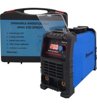Inverterinis suvirinimo aparatas Sherman MMA 200 Speedy, su plastikiniu lagaminu ir priedais