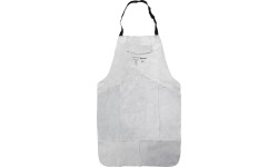 Welding apron, white, leather