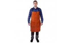 Welding apron, leather, orange
