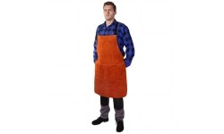 Welding apron, leather, orange