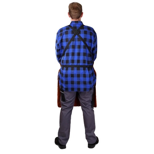 Welding apron, leather, orange