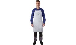 Welding apron, white, leather