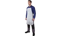 Welding apron, white, leather