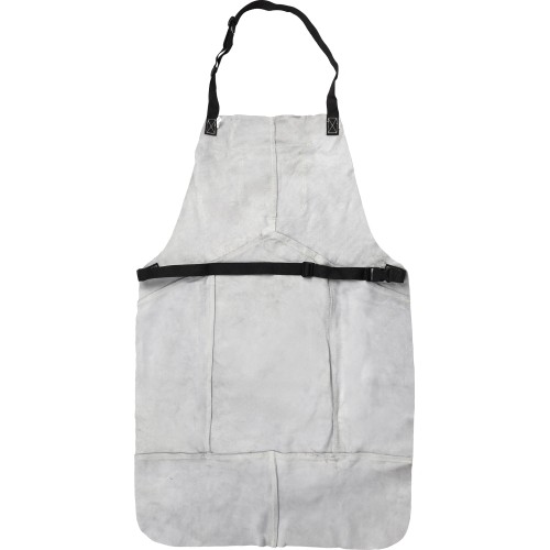 Welding apron, white, leather