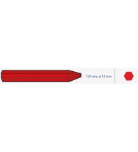 Kreidelė be etiketės, universalios, padangų žymėjimui, Ø12mm, 120mm - Raudona
