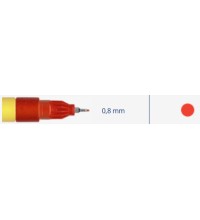Markeris, pramoninis, itin plonas 0.8mm, 3ml, 1vnt -  Raudona 