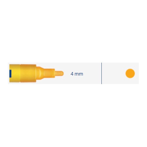 Markeris, nuvalomas 4mm, 8ml, 1vnt -  Oranžinė 