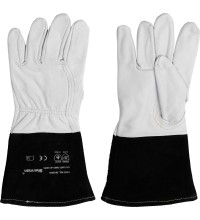 TIG welding gloves, leather, black-white