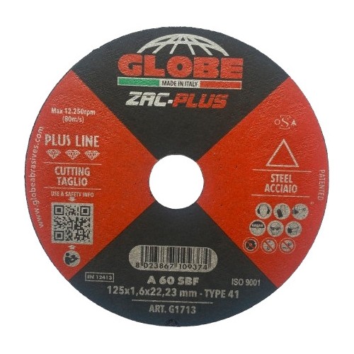 Cutting disc Globe 125x22.2 steel - 1.6mm