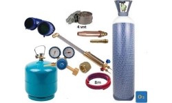 Gas cutting kit (torch, reducer, oxygen 10L, propane-butane cylinders, accessories)
