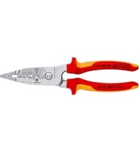 Replės elektros instaliacijos darbams daugiafunkcinės VDE 200mm KNIPEX