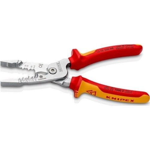Replės elektros instaliacijos darbams daugiafunkcinės VDE 200mm KNIPEX