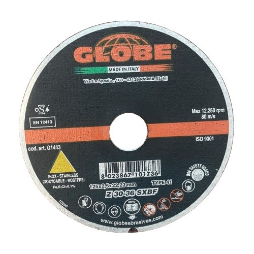 Pjovimo diskas Globe 125x22.2 INOX, nerūd. plienui