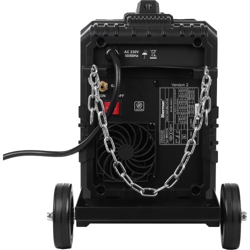 Inverter welder DUALMIG 210 S4 with wheels and cylinder shelf