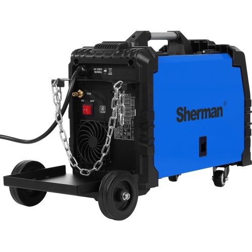 Inverter welder DUALMIG 210 S4 with wheels and cylinder shelf