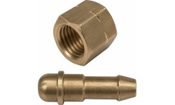Jungtis žarnai su veržle E38L2 3/8, kairinis (9mm žarnai)