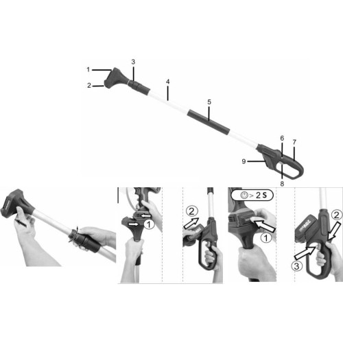 Li-ion Cordless Hand Saw 20V with extension rod