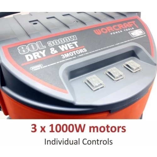 Dulkių siurblys WORCRAFT 80l 3000W