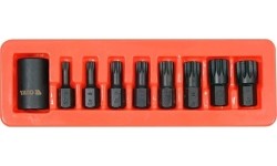 1/2" Galvučių smūginių su antgaliais rinkinys (SPLINE) (9vnt)