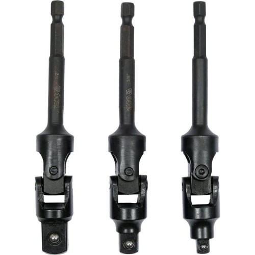 Adapterių suktuvui šarnyrinių rink. 1/4"+3/8"+1/2" (3vnt) 125mm