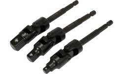 Adapterių suktuvui šarnyrinių rink. 1/4"+3/8"+1/2" (3vnt) 125mm