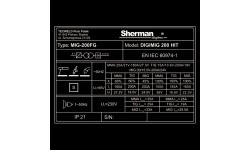 Inverterinio suvirinimo aparato Sherman DIGIMIG 200 HIT KOMPLEKTAS