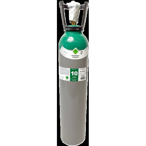 TIG welding accessory set: filled 10 l Argon cylinder, Ar/Co2 reducer, gas hose, tungsten electrodes, clamps