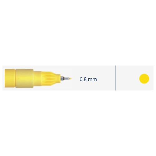 Markeris, pramoninis, itin plonas 0.8mm, 3ml, 1vnt -  Geltona 
