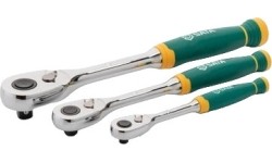 Dr. Quick-release ratchet (tear drop) set 3pcs, cushion grip 72 teeth