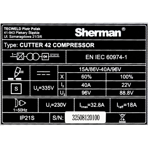 CUTTER 42 COMPRESSOR plasma cutter