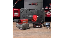 Akumuliatorinis vibracinis įrankis plytelėms su plastikine dėže WORCRAFT 20V 2.0Ah