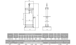 Pneumatic / hydraulic shop press with gauge 50t