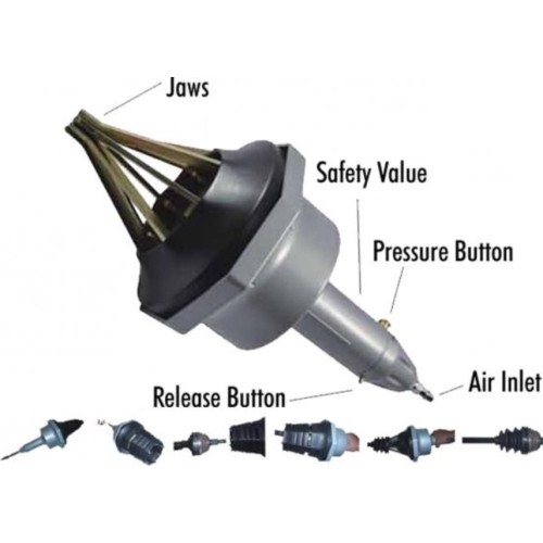 Air powered CV joint boot installation tool