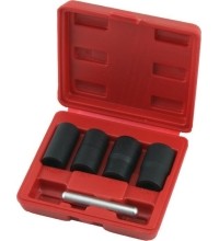 Twist locking wheel nut removal set 5pcs., 1/2" Dr.