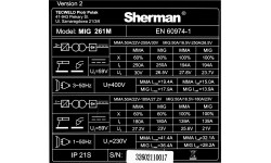 Inverterinis suvirinimo aparatas Sherman MIG 261M/4R
