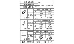 Inverterinis suvirinimo aparatas FORBY® SMART MIG 145 X LED (140A - 60%) (sinerginis)