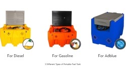 Portable fuel transfer tank 200L DTK200 with 12V pump (automatic nozzle with filter, EU plug)