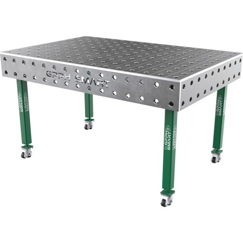 Welding table SMART - 1500x1000mm - Φ28 - 100x100mm - On wheels - 15mm