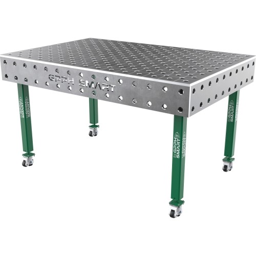 Welding table SMART - 1500x1000mm - Φ28 - Diagonal - On wheels - 15mm